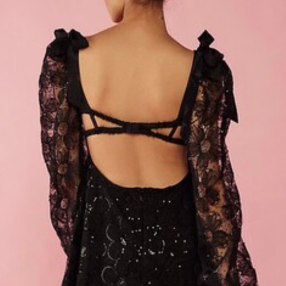 Black Kiersten Mini Dress By For Love & Lemons - Picture 4 of 5
